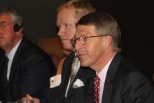 Eckhard Cordes (rechts) und Rainer Lindner leiteten die Delegation des Ost-Ausschusses. Foto: Ina Rumiantseva