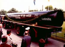 Auslieferung der ersten Röhren für den Pipelinebau im Sommer 1970; Foto: Ost-Ausschuss (Archiv)