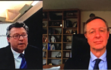 Die Video-Konferenz mit dem deutschen Botschafter in Russland Géza Andreas von Geyr wurde von OAOEV-Geschäftsführer Michael Harms moderiert, Foto: OAOEV