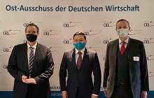 v.l.n.r.: Miguel Berger, Margulan Baimukhan, Michael Harms, Foto: A. Metz