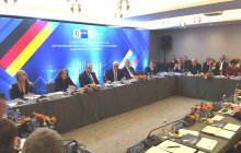 Deutsch-Bulgarisches Wirtschaftsgespräch mit Steinmeier und dem bulgarischen Präsidenten Radev in Sofia. Foto: OAOEV