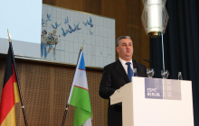 Vize-Premier Kholmuradov warb für das Engagement der deutschen Wirtschaft. Foto: A. Metz