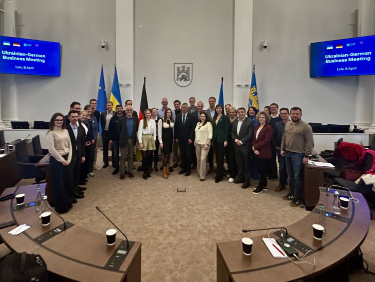 Treffen der Delegation mit ukrainischen Unternehmen im Stadtparlament von Lwiw. Foto: A. Metz