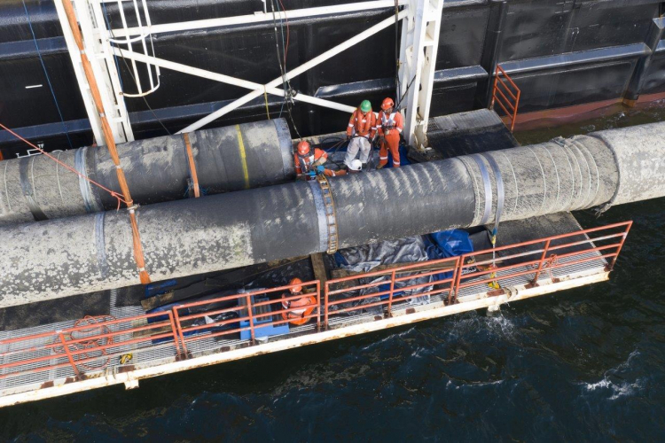 Arbeiten an der Ostseepipeline Nord Stream 2. Foto: Axel Schmidt/NS2 AG