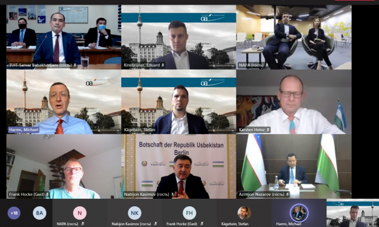 Aktuelle Trends und Entwicklungen speziell in der usbekischen IT-Industrie waren das Thema der Online-Sitzung „From Silk Way to the Silicon Valley. Chances and Opportunities in the IT Sector of Uzbekistan”; Foto: OA