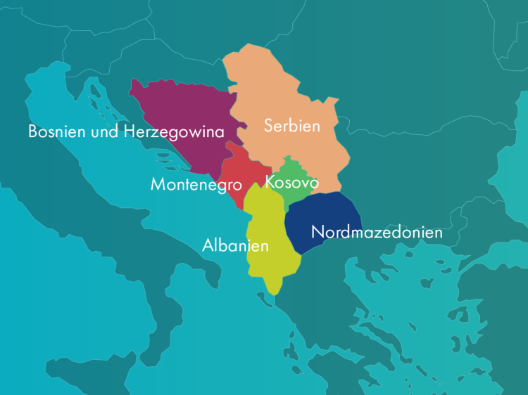 Karte der Länder des Westlichen Balkans. Grafik: OA