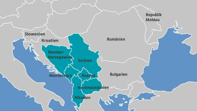 Länder des Westlichen Balkans, Karte: OA
