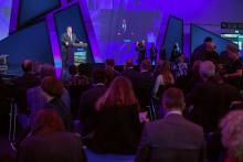 Litauens Außenminister Linkevičius bei der Eröffnung der Smart Country Convention 2019. Foto: Messe Berlin GmbH