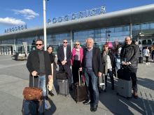 Ankunft von Mitgliedern der Ost-Ausschuss-Delegation am Flughafen Podgorica. Foto: A.Metz
