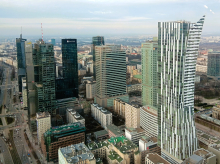 Blick aus dem Varso-Tower auf die Skyline Warschaus. Foto: J. Böhlmann