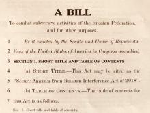 Ausschnitt aus einem Gesetzentwurf des US-Senats zu neuen Russland-Sanktionen