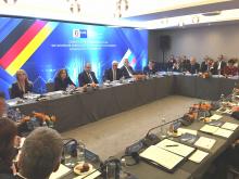 Deutsch-Bulgarisches Wirtschaftsgespräch mit Steinmeier und dem bulgarischen Präsidenten Radev in Sofia. Foto: OAOEV