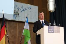 Vize-Premier Kholmuradov warb für das Engagement der deutschen Wirtschaft. Foto: A. Metz