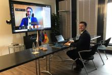 AK-Sprecher Philipp Haußmann und Regionaldirektor Adrian Stadnicki bei der Online-Sitzung. Foto: OAOEV